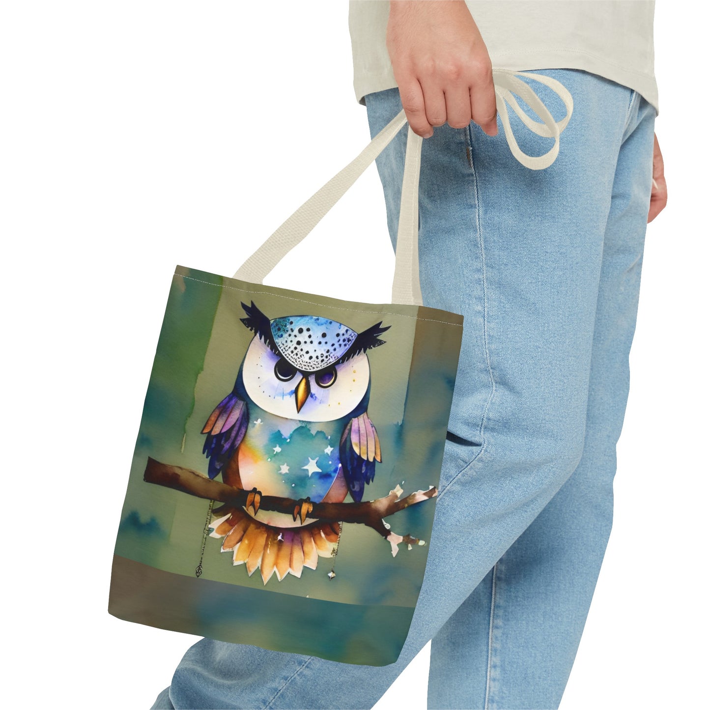 Starry Eyed Owl Reusable Tote Bag (AOP)