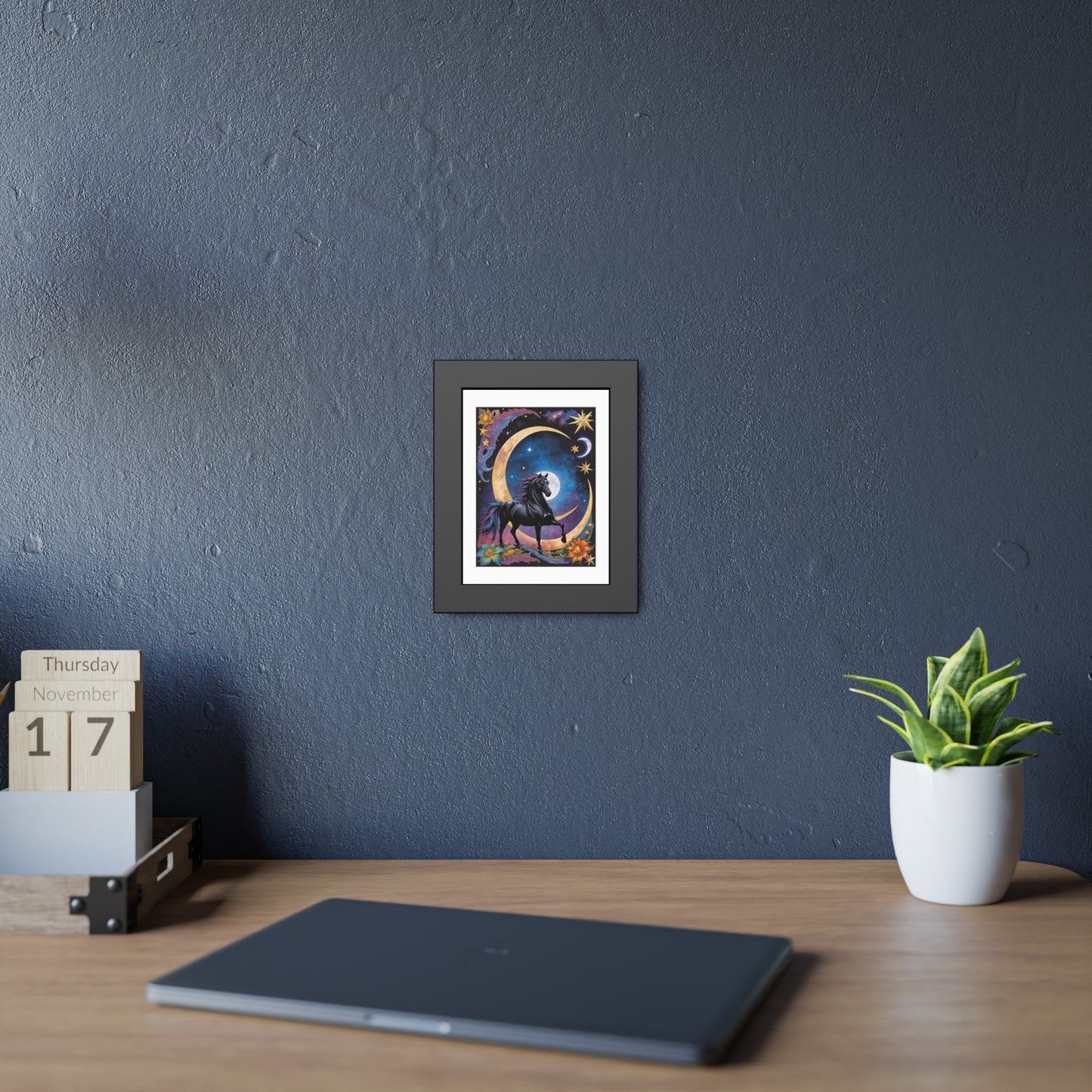 Black Horse Galaxy Framed Paper Posters