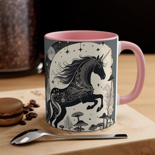 Enchanted Cosmos Unicorn Accent Coffee Mug, 11oz