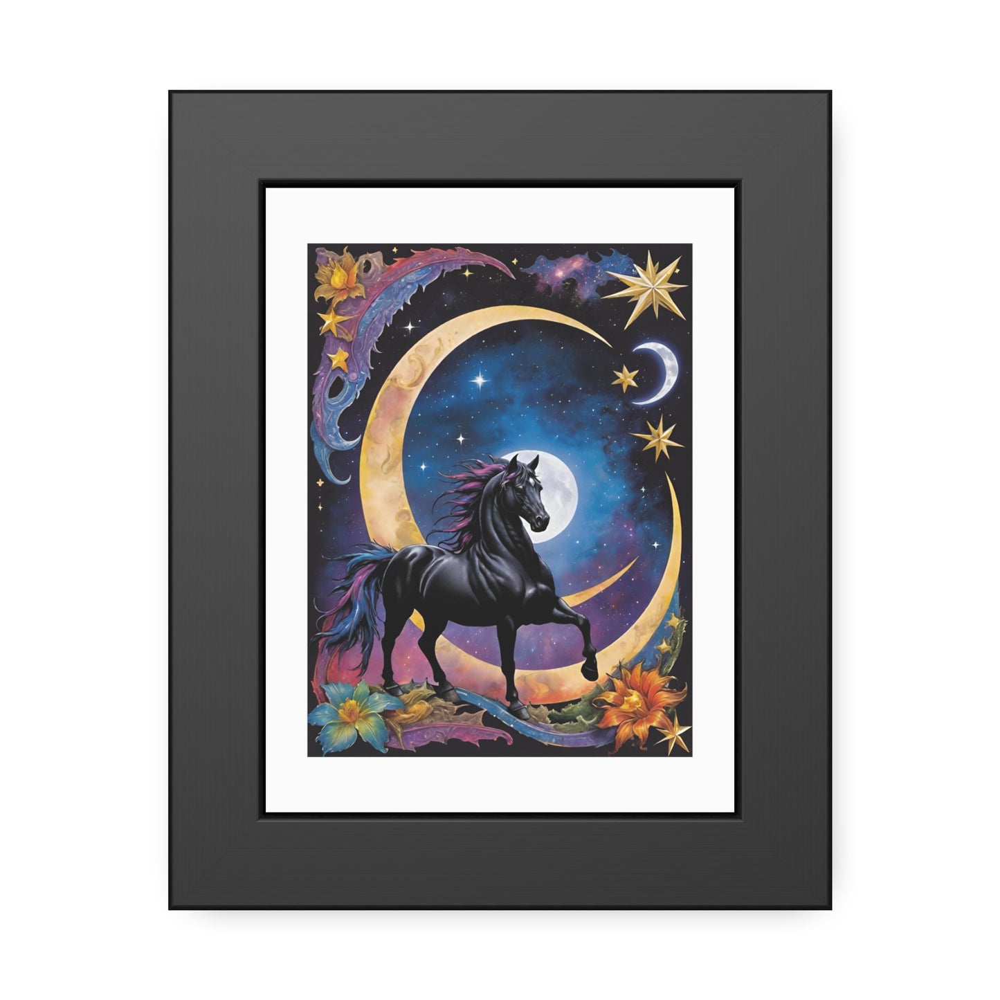 Black Horse Galaxy Framed Paper Posters