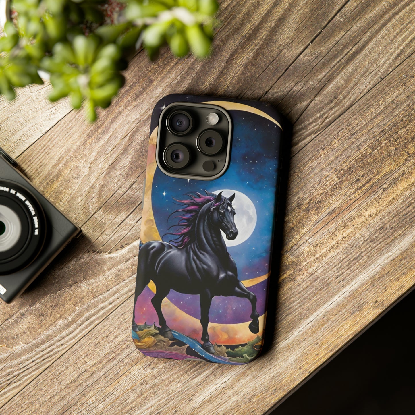Black Horse Galaxy Tough Phone Cases