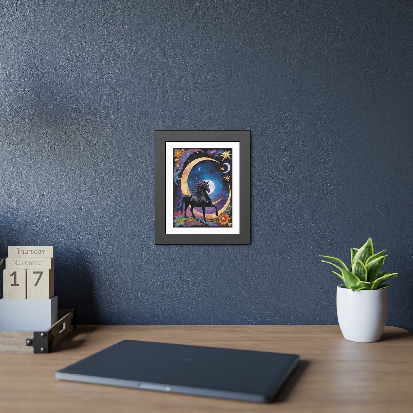 Black Horse Galaxy Framed Paper Posters