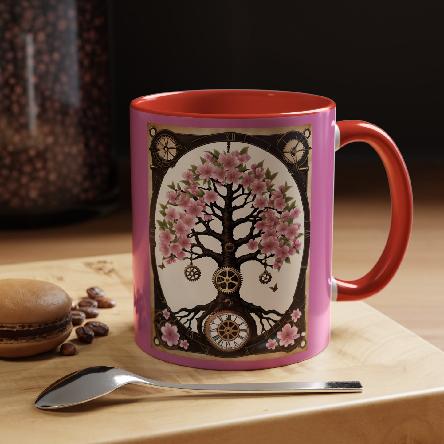 Steampunk Cherry Blossom Tree Of Life Springtime Accent Coffee Mug, 11oz