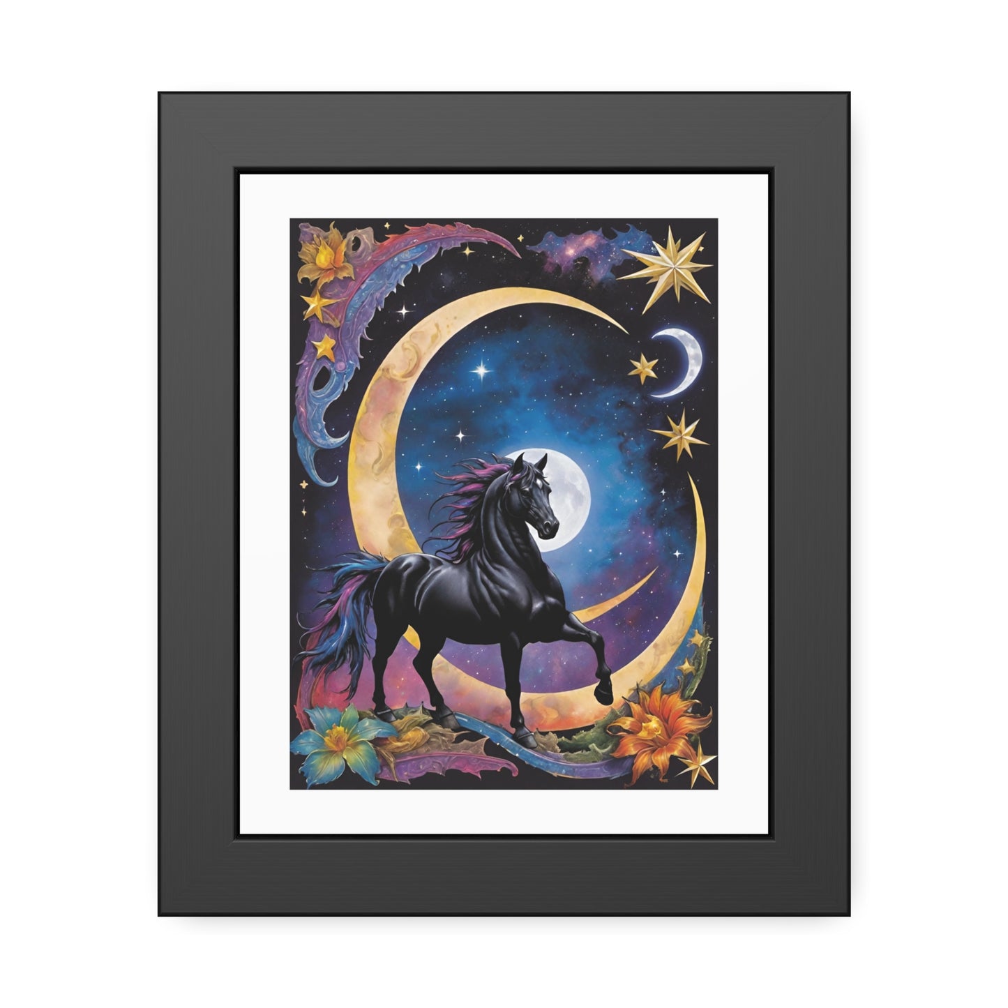 Black Horse Galaxy Framed Paper Posters