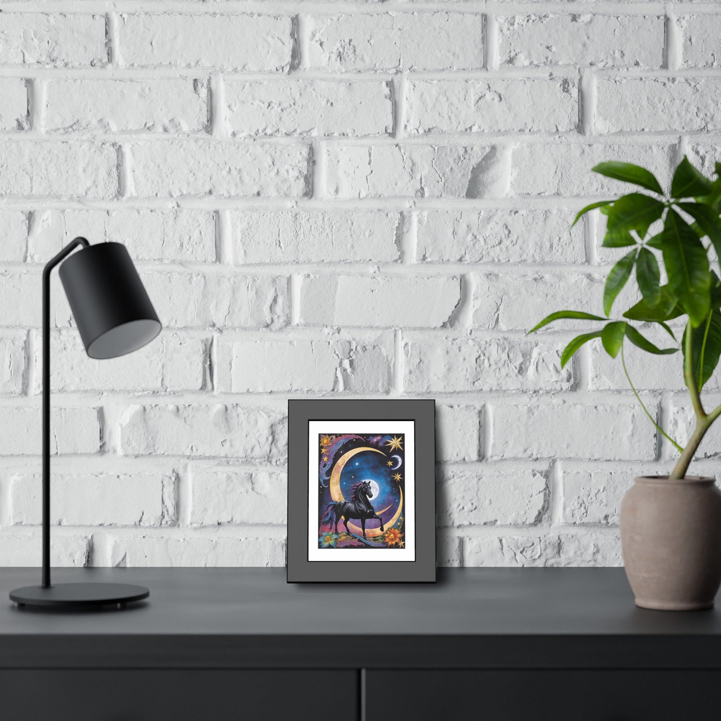 Black Horse Galaxy Framed Paper Posters