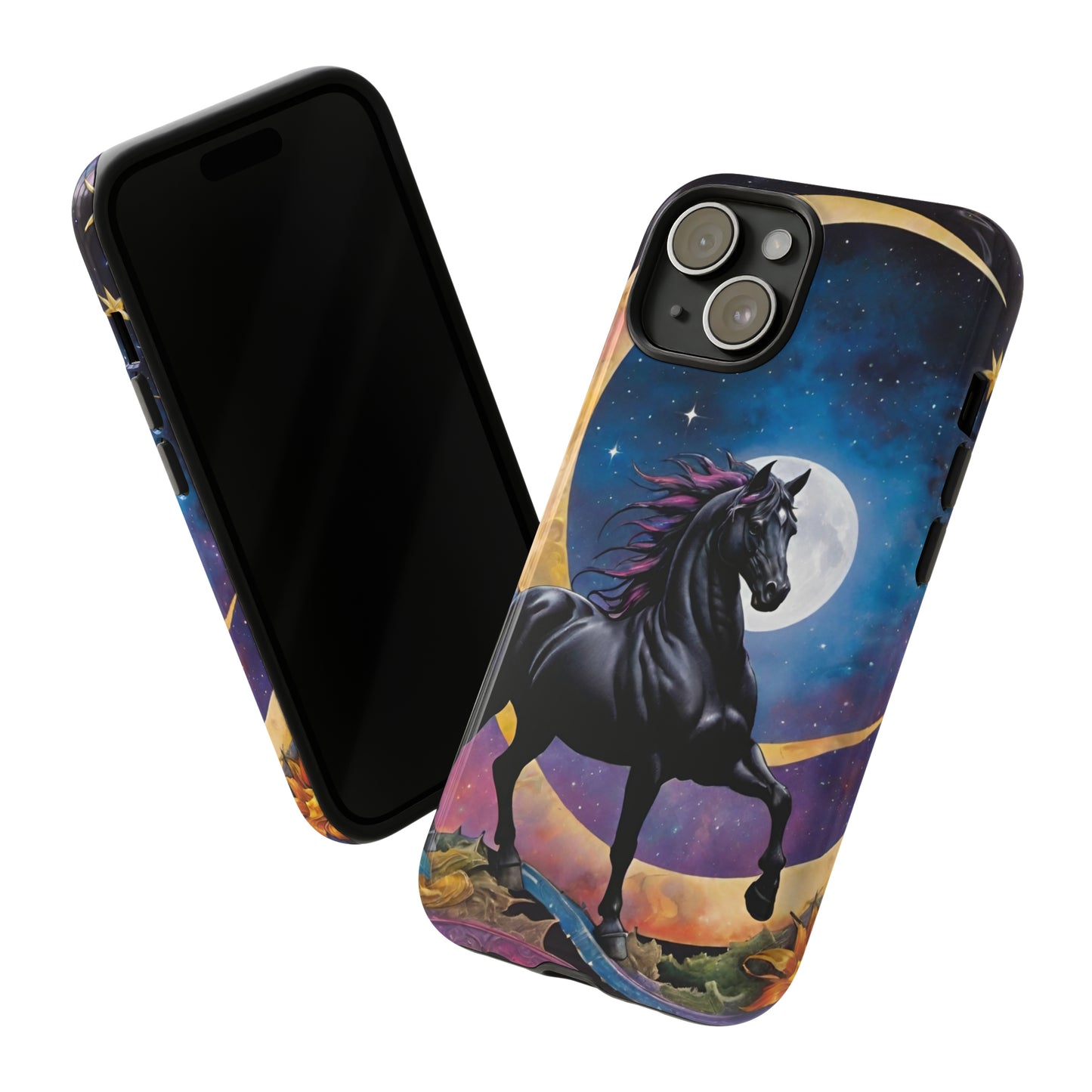 Black Horse Galaxy Tough Phone Cases